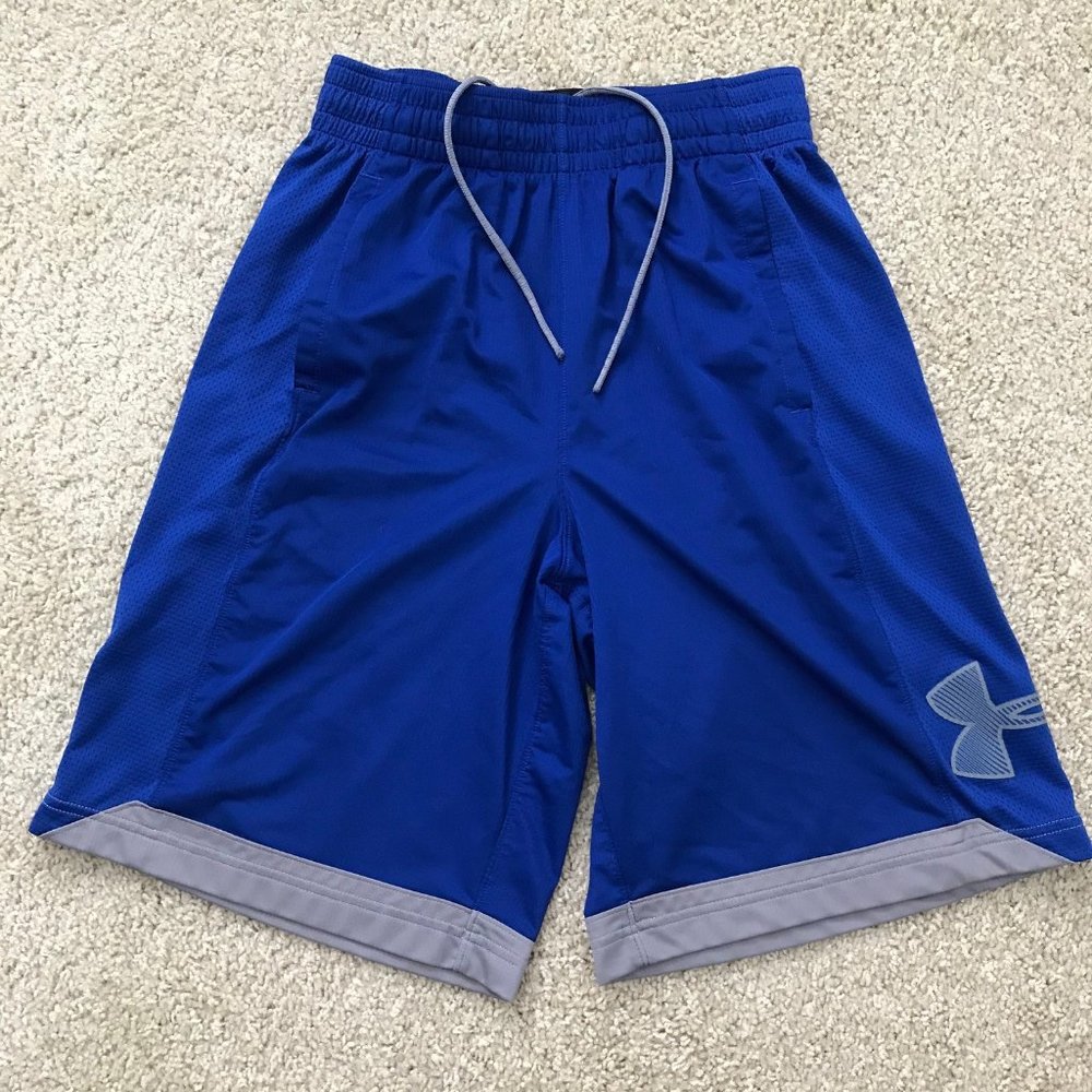 Men  Under Armour Shorts Loose Heat Gear Size S Color Blue/Gray